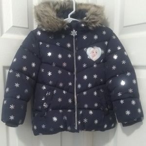 Disney Frozen Elsa Puffer Coat Size 3-4 Years